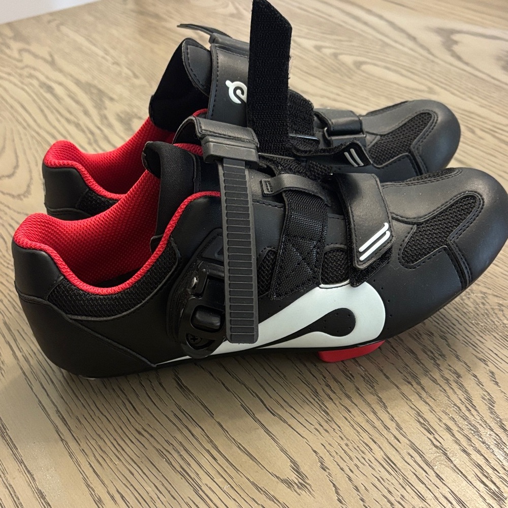Peloton Black and Red Athletic Shoes